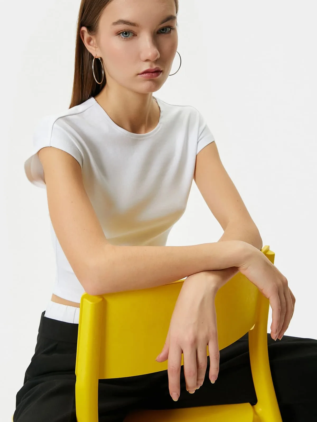 Slim Fit Basic Unpatterned T-shirt - Imagen 2